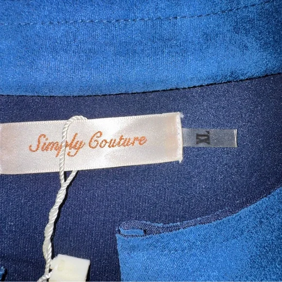 Simply Couture Blue Embroidered Jacket NWT - Picture 4 of 6